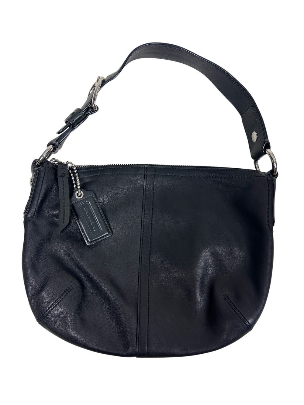 Coach Black Leather Silver Hardware Top Handle Soho Shoulder Bag
